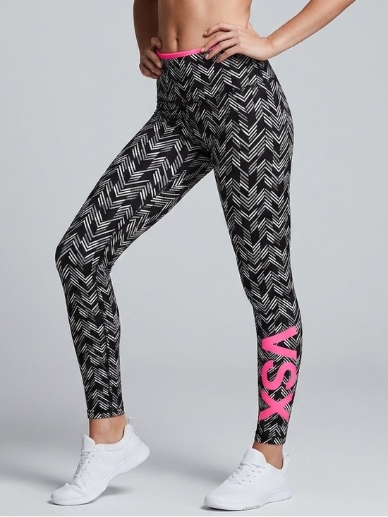 Victoria's Secret Pants - Victoria’s Secret VSX Knockout High-Rise Workout Leggings Pink Logo Size M #109